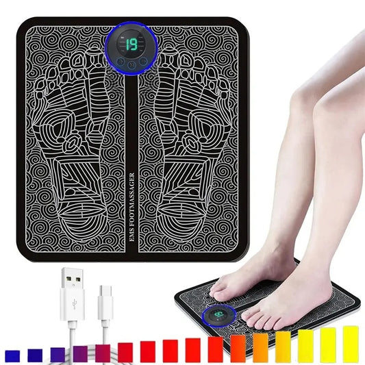 Electric Foot Massager Pad - 8 Modes, 19 Intensity Levels & Remote Control