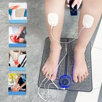 Electric Foot Massager Pad - 8 Modes, 19 Intensity Levels & Remote Control