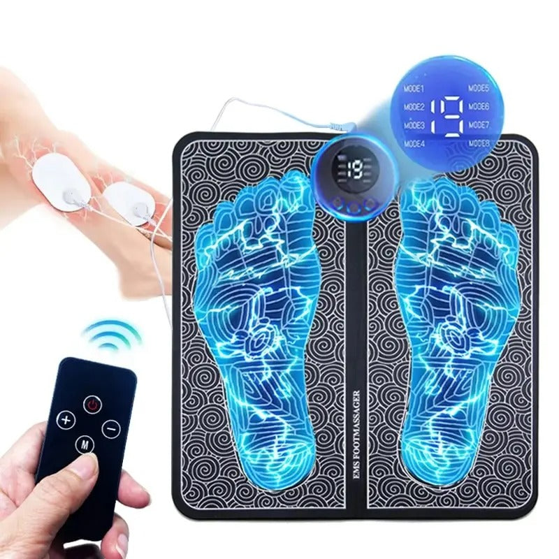 Electric Foot Massager Pad - 8 Modes, 19 Intensity Levels & Remote Control