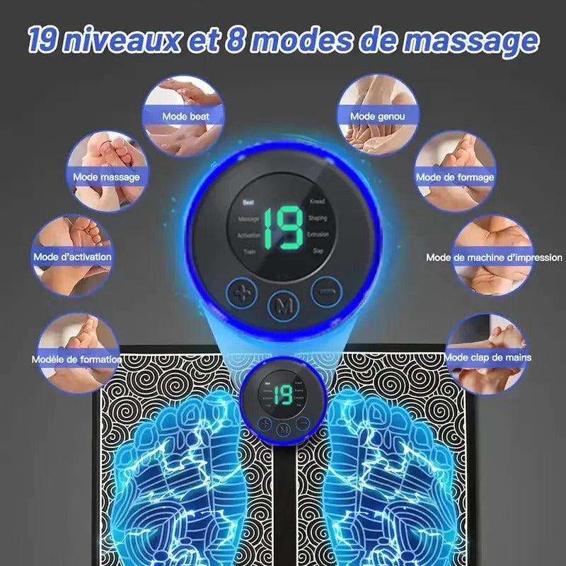 Electric Foot Massager Pad - 8 Modes, 19 Intensity Levels & Remote Control