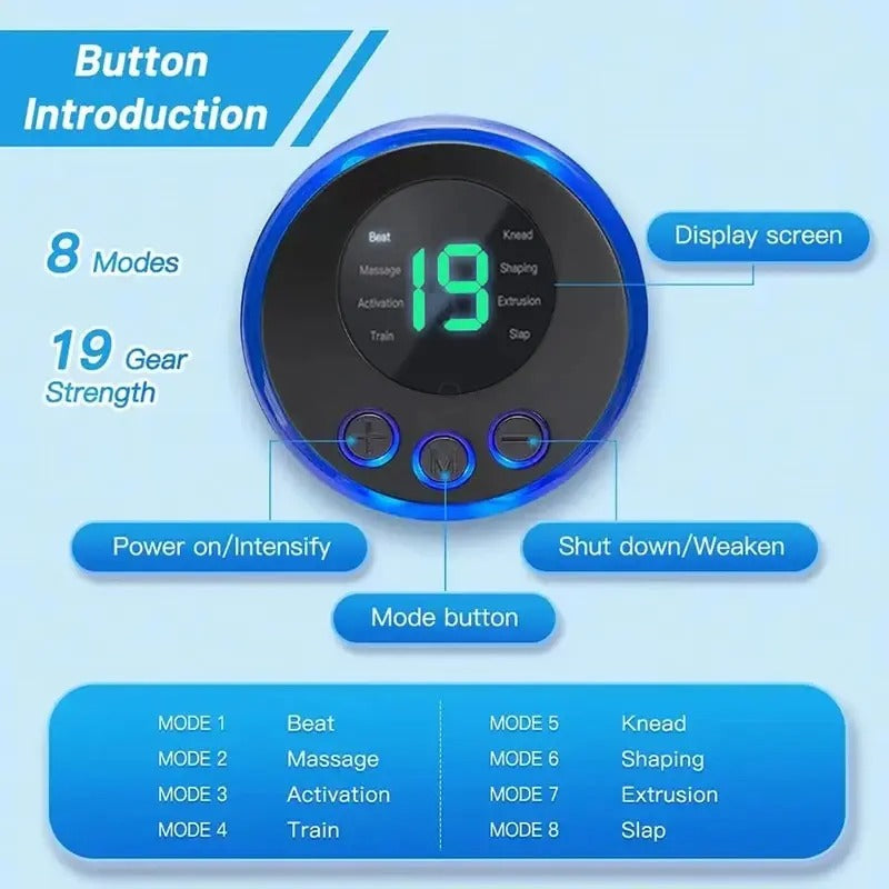 Electric Foot Massager Pad - 8 Modes, 19 Intensity Levels & Remote Control