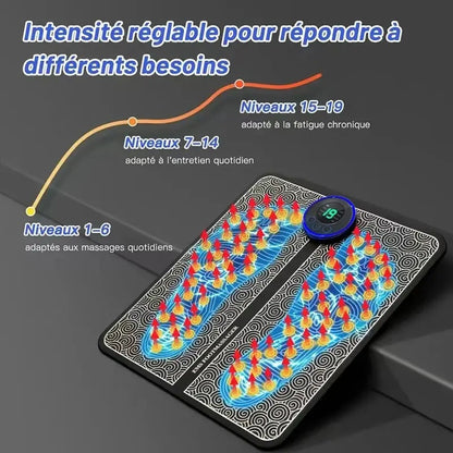 Electric Foot Massager Pad - 8 Modes, 19 Intensity Levels & Remote Control