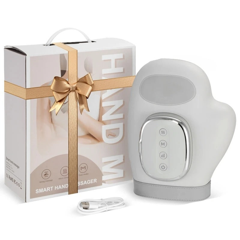 Intelligent Hand Massager - Heated Air Compression for Palm & Fingers