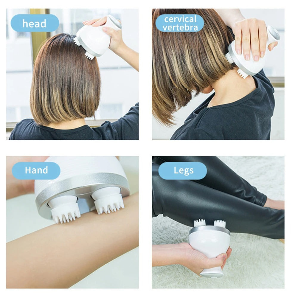 Cordless Scalp and Body Massager – 4-Node Portable Stress Relief Tool