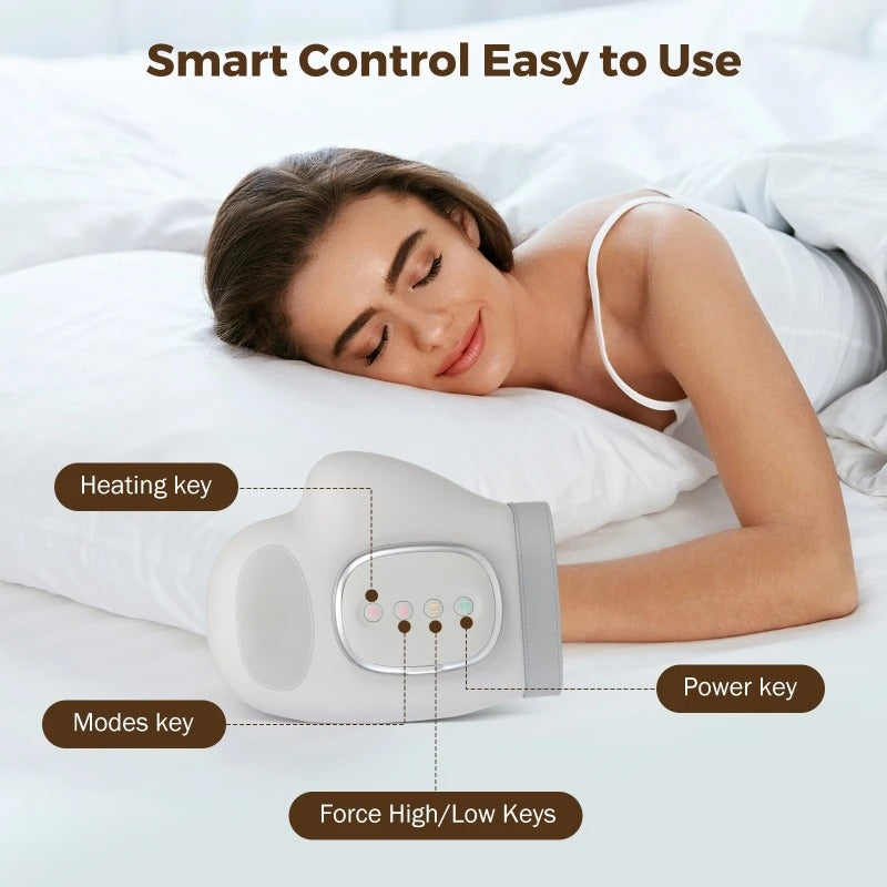 Intelligent Hand Massager - Heated Air Compression for Palm & Fingers