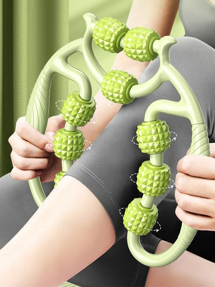 12-Wheel Leg Massager – Manual Slimming & Muscle Relief Ring