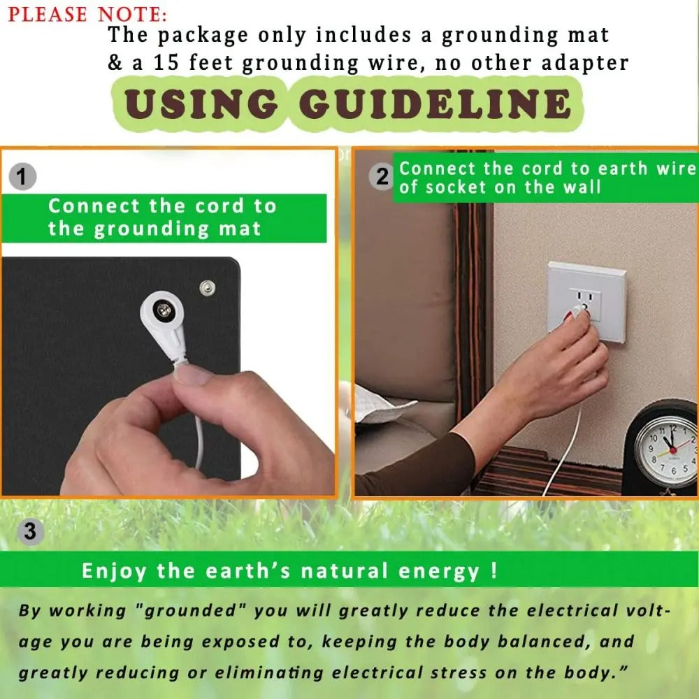 Grounding Mat with Earthing Cable – 60x90cm EMF Recovery Pad